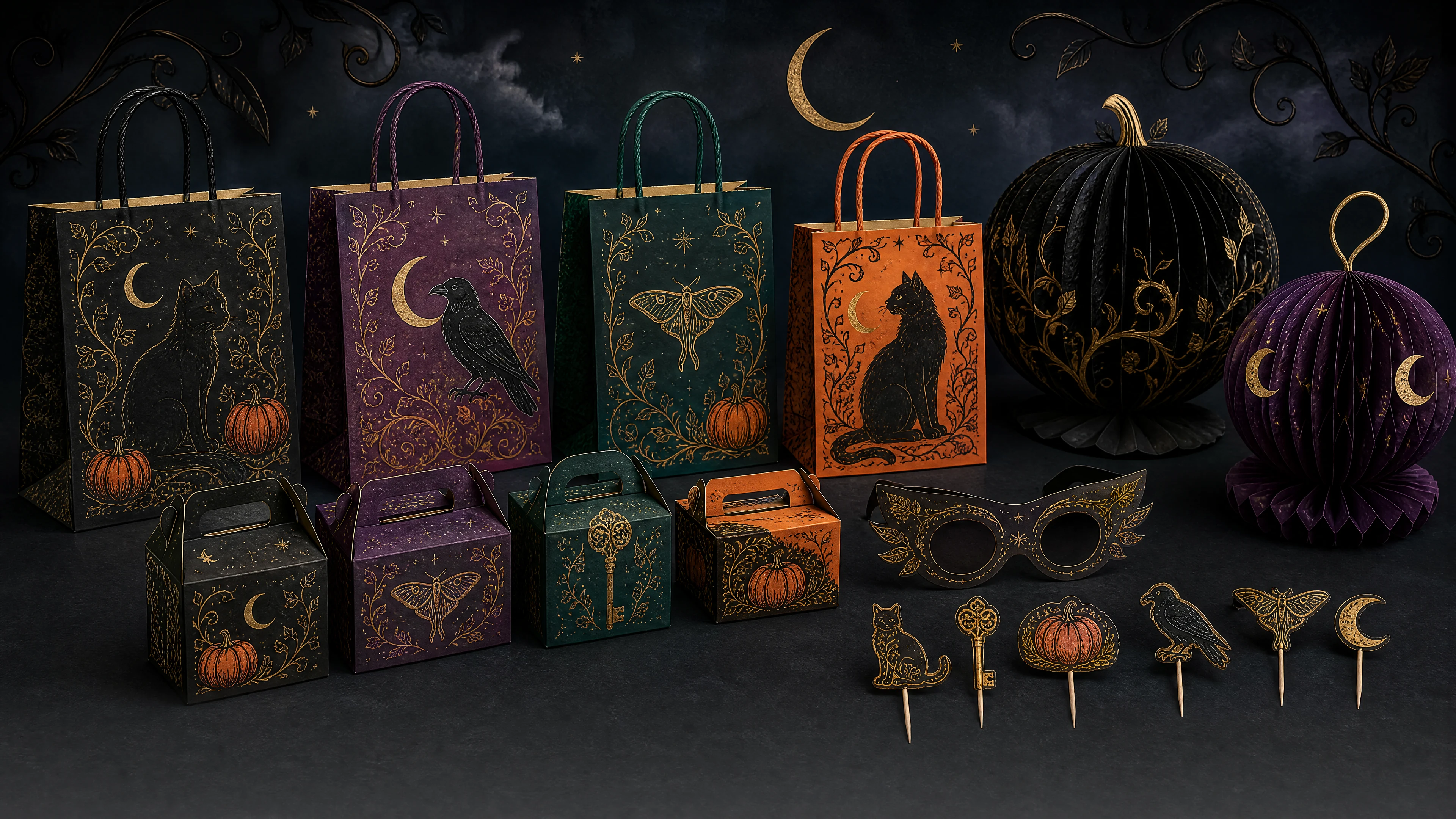 Halloween night paper accessories