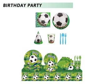 Platos de papel de fútbol de 7 pulgadas 3