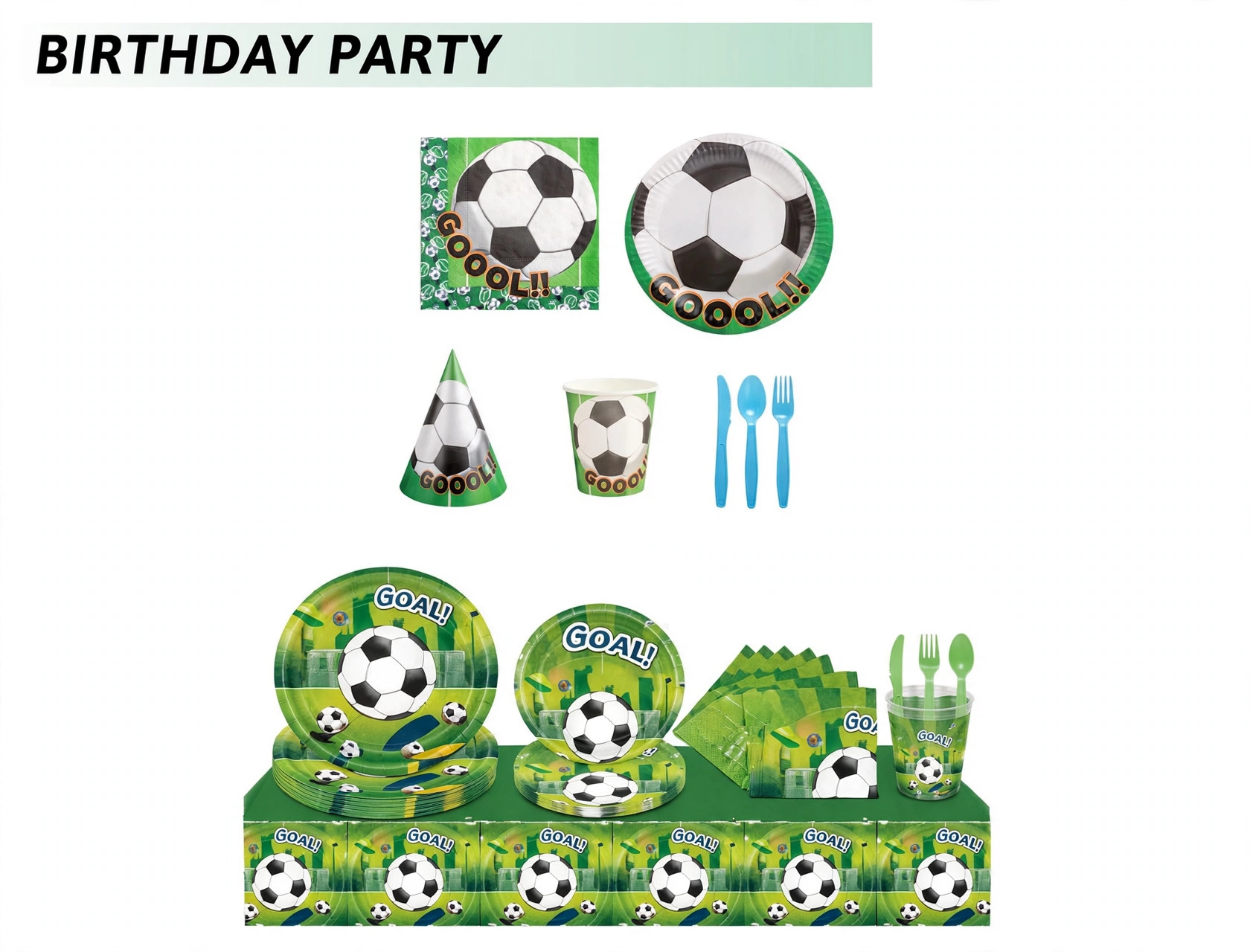 Platos de papel de fútbol de 7 pulgadas