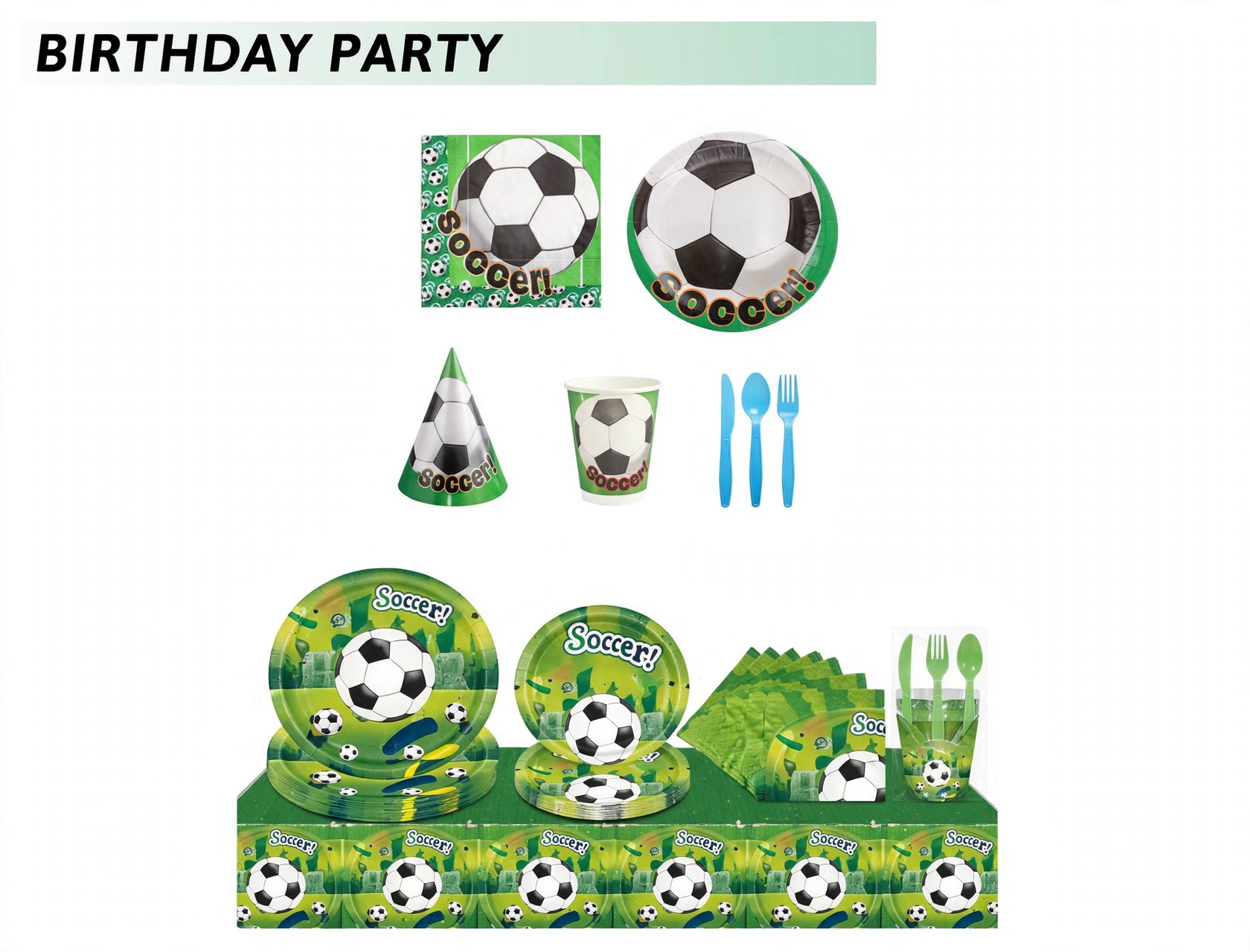 Platos de papel de fútbol de 9 pulgadas 1