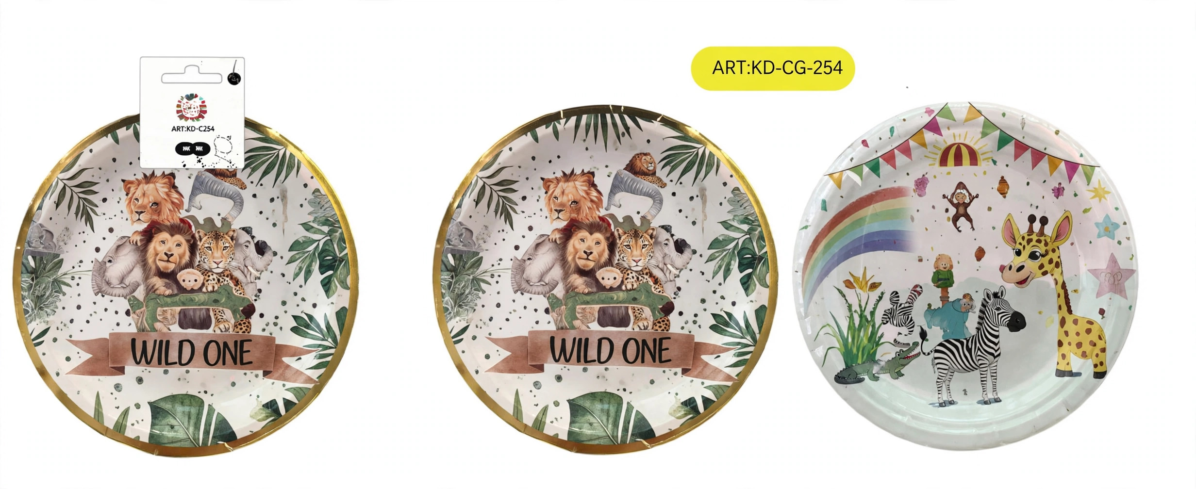 Platos de papel de animales de 9 pulgadas 1
