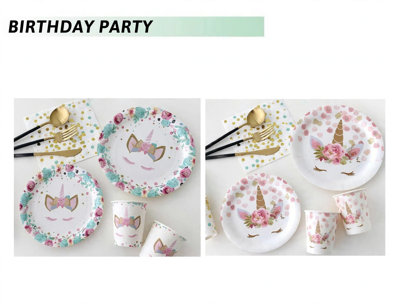 Platos de papel de unicornio de 7 pulgadas 1