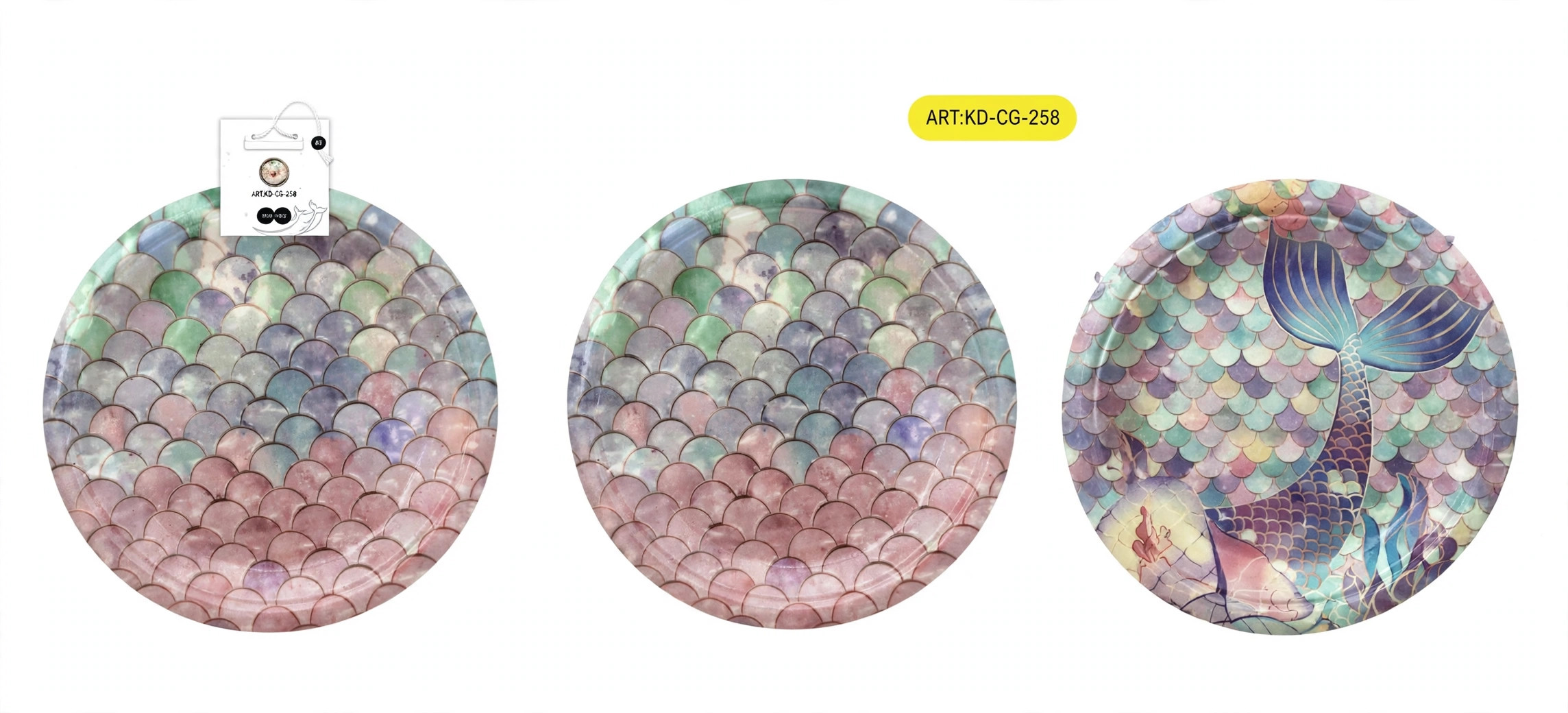 Platos de papel de sirena de 9 pulgadas 1