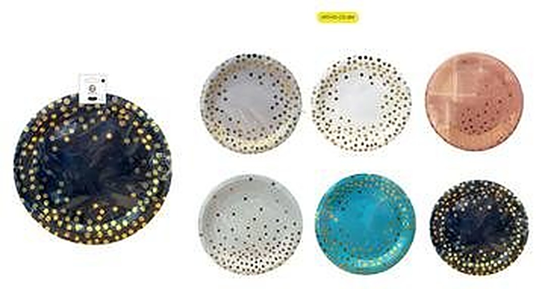 Platos de papel de lunares de 7 pulgadas 1