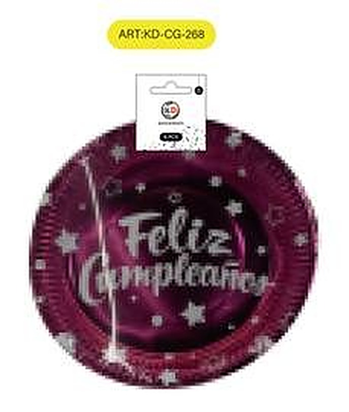 Platos de papel de cumpleaños en español de 7 pulgadas