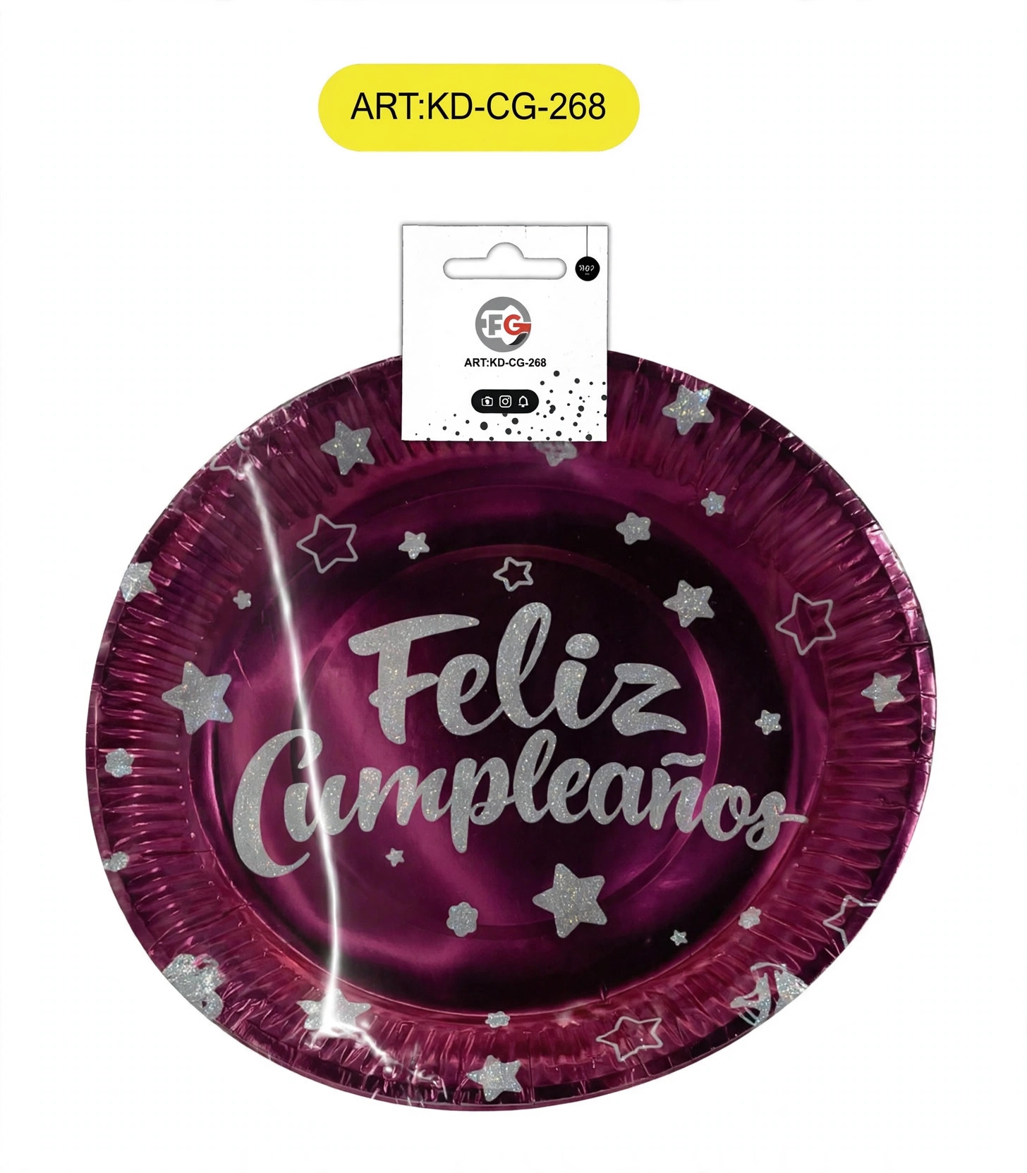 Platos de papel de cumpleaños en español de 9 pulgadas
