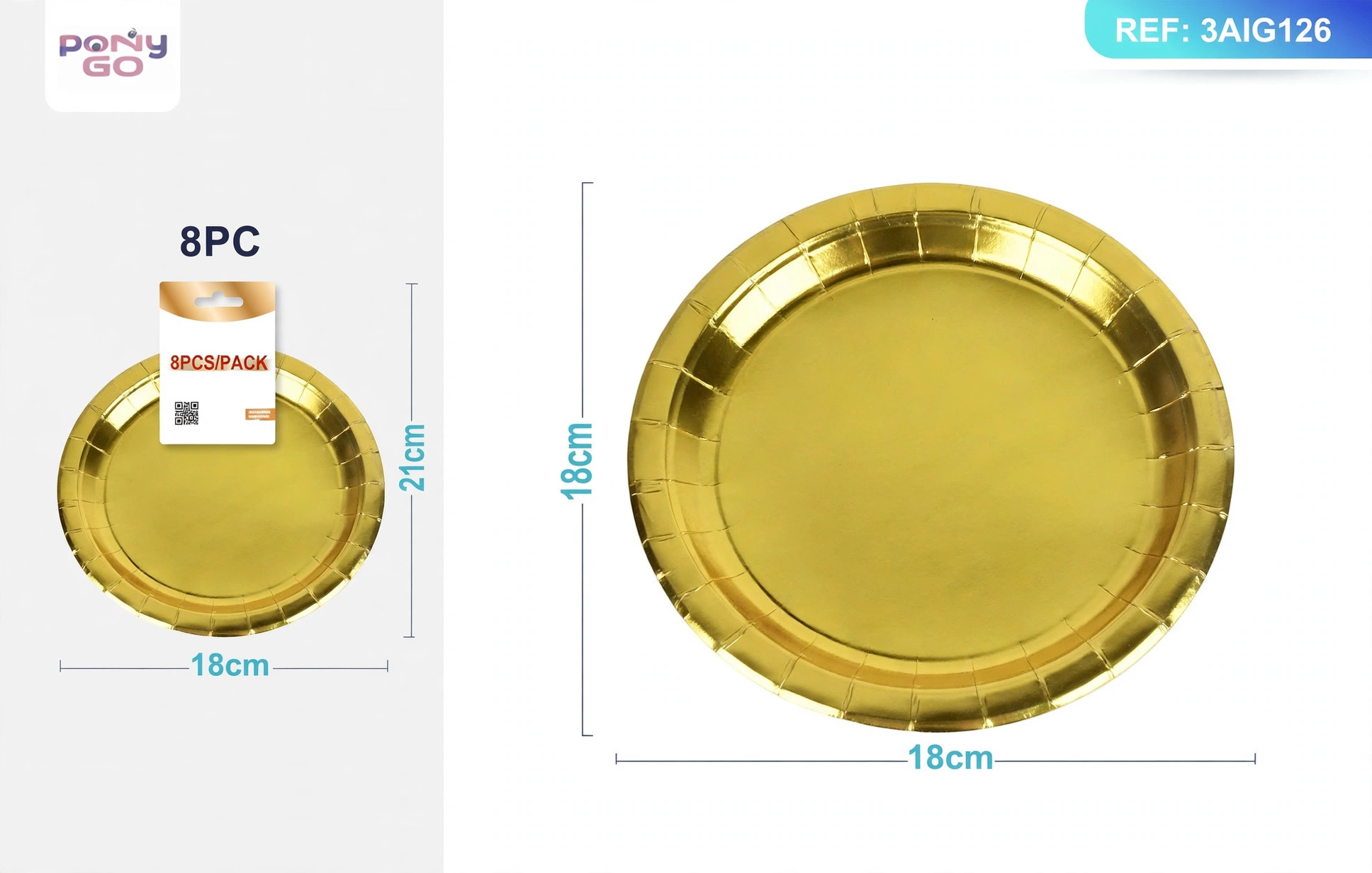 Platos de papel dorados de 7 pulgadas