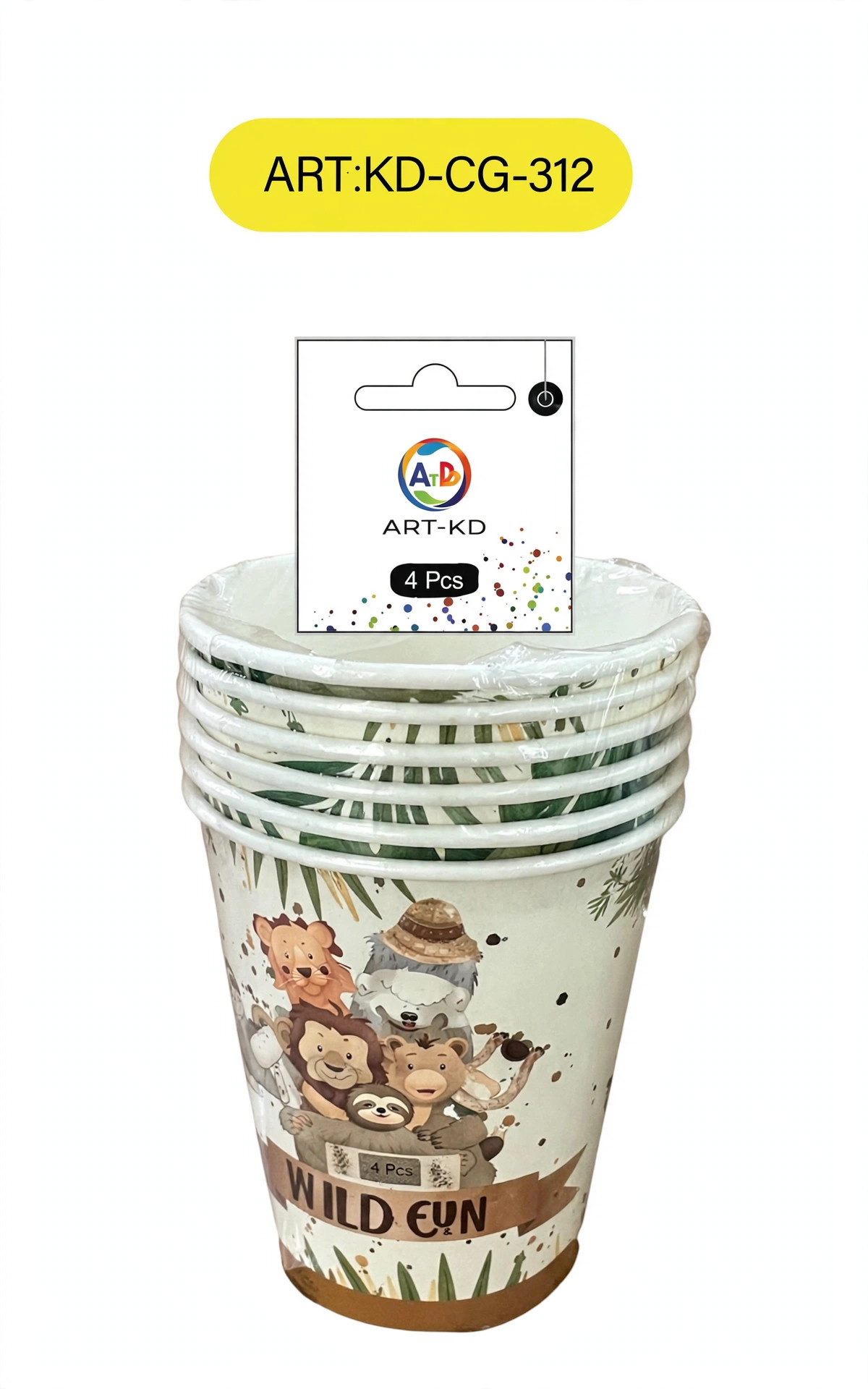 Vasos de papel de dibujos