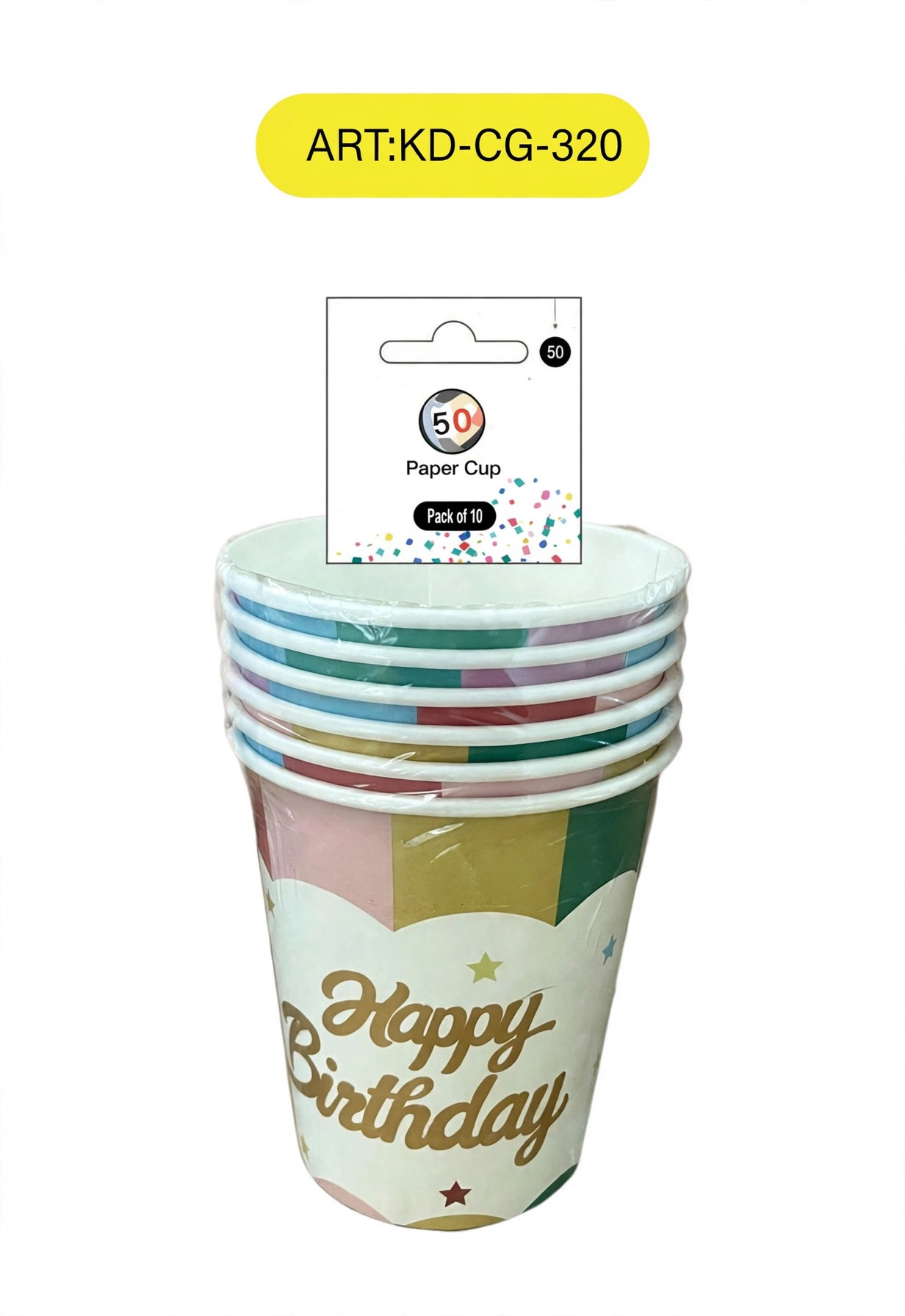Vasos de papel de cumpleaños en inglés