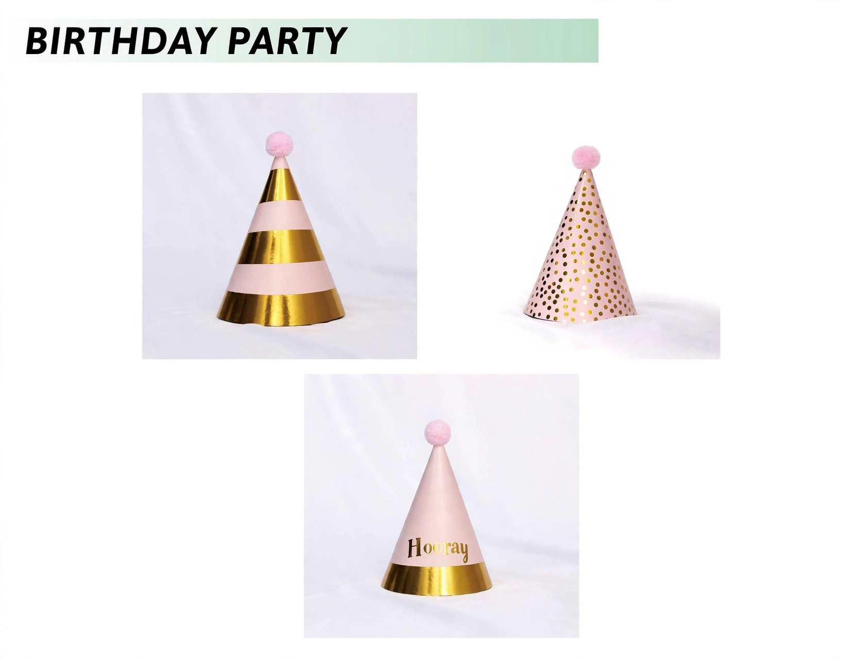 Gorros de fiesta dorados