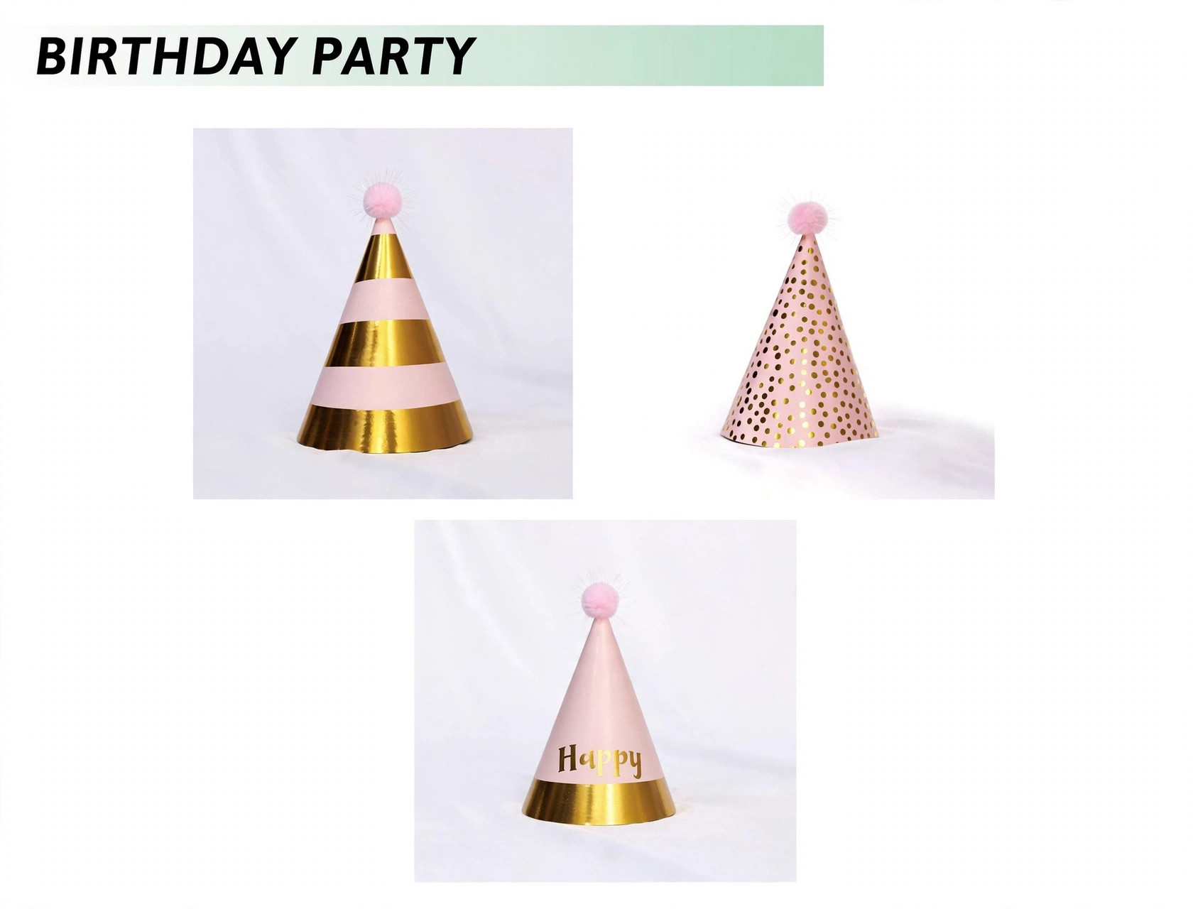 Gorros de fiesta dorados