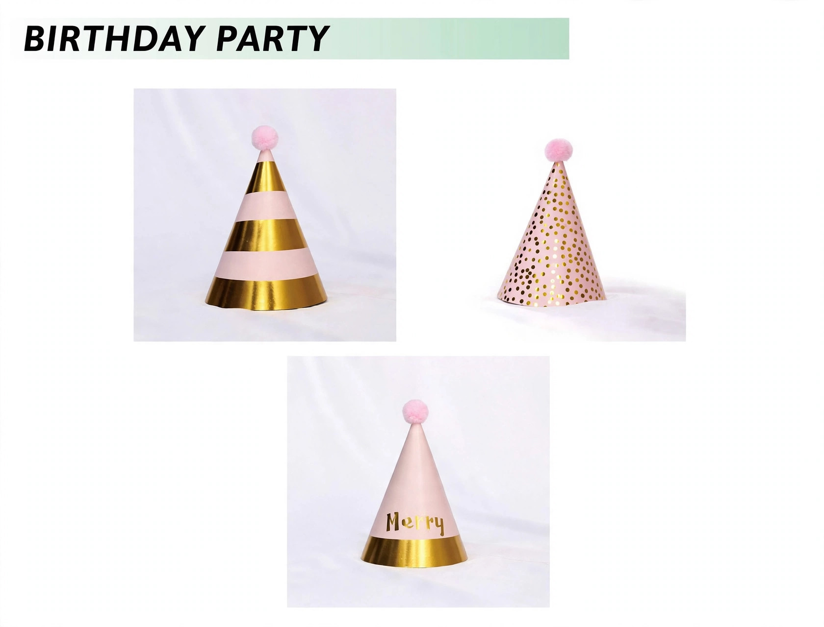 Gorros de fiesta dorados