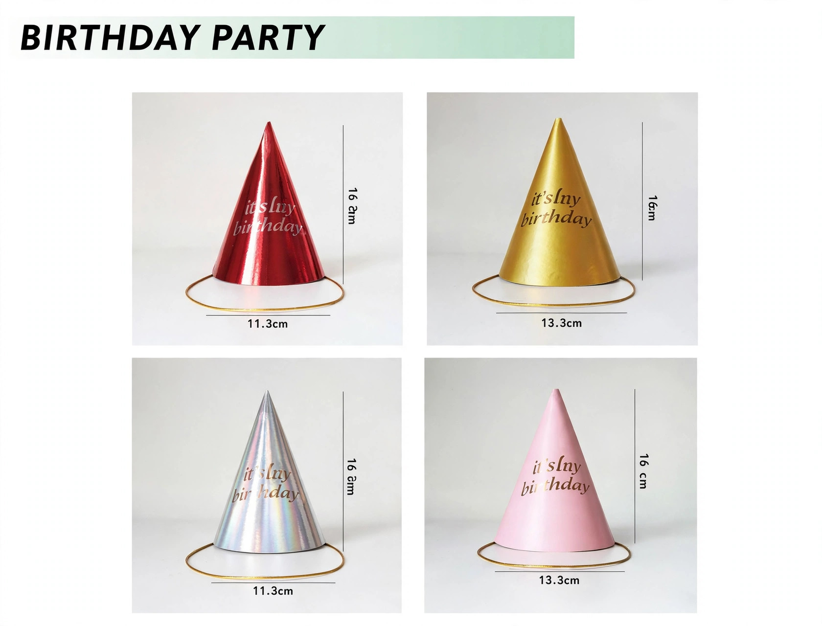 Gorros de cumpleaños en español