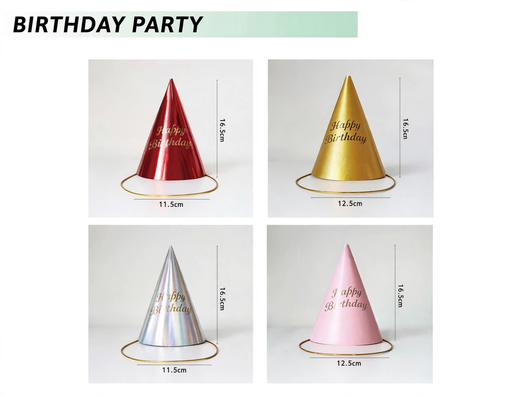 Gorros de cumpleaños en español