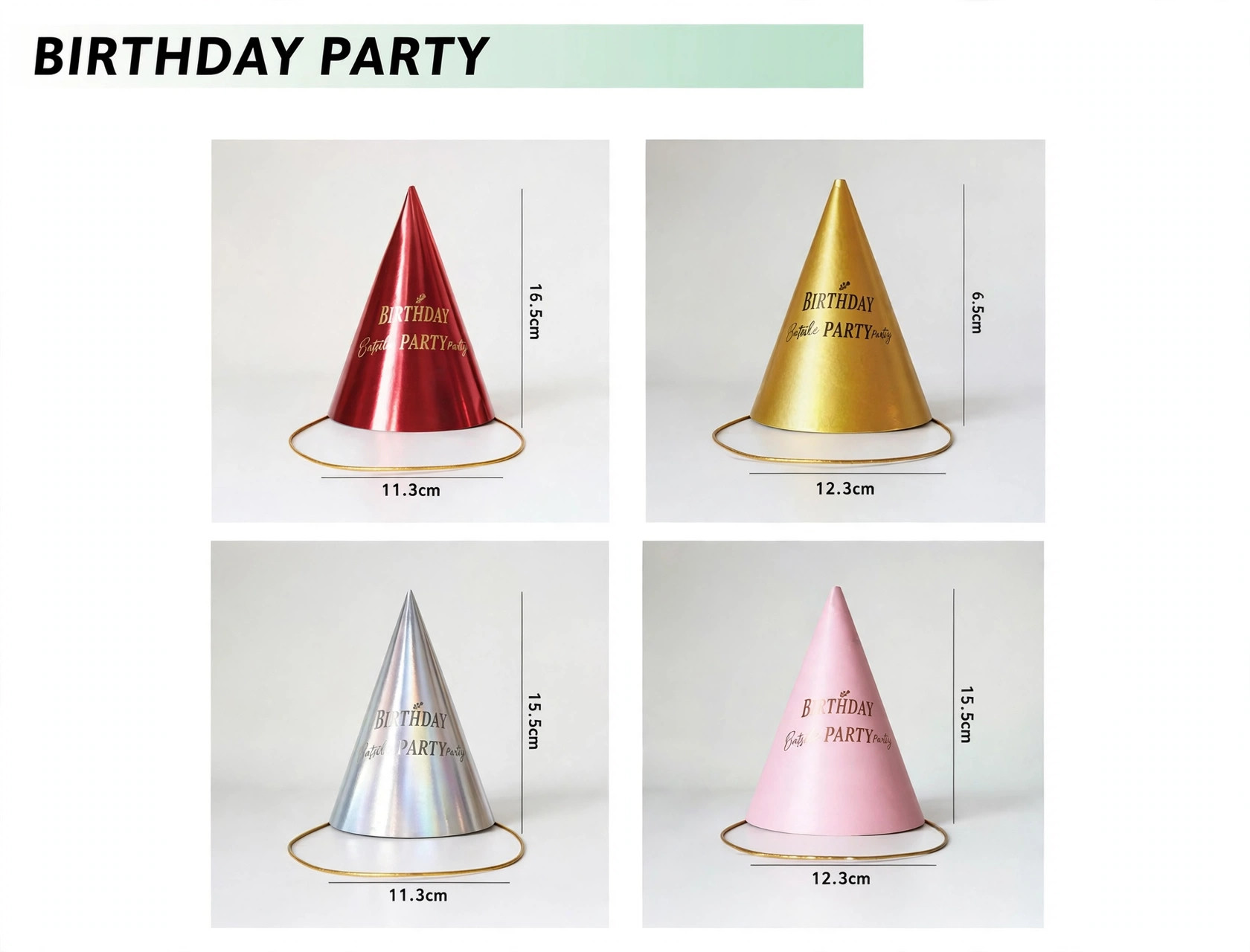 Gorros de cumpleaños en español